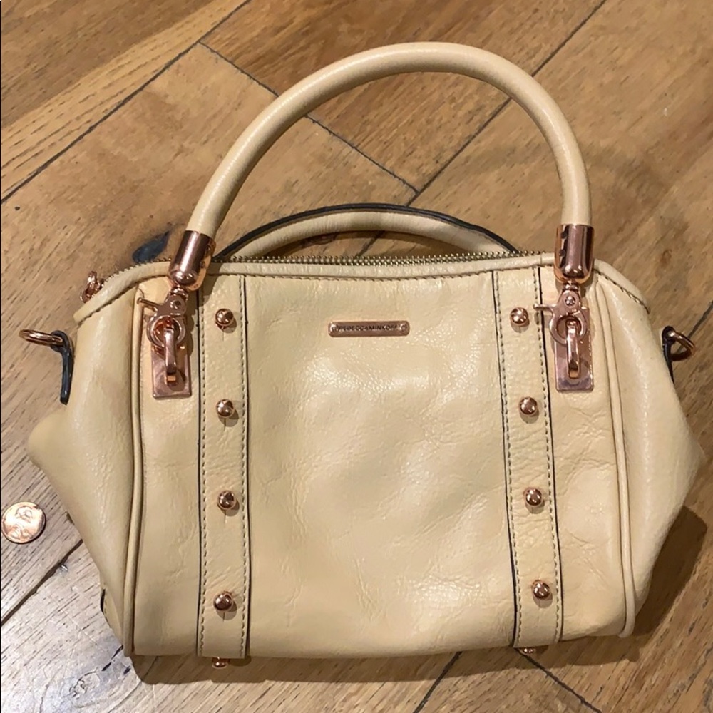 A beige gorgeous Rebecca Minkoff purse